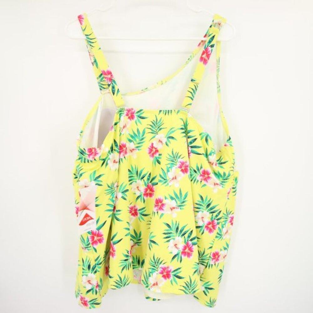 NWT Lands End Floral Yellow One Shoulder Tankini Swim Top Size 26W - Picture 11 of 11